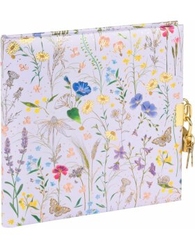 Goldbuch diary with lock Summer Meadow lilac 16,5x16,5 cm 96 white pages