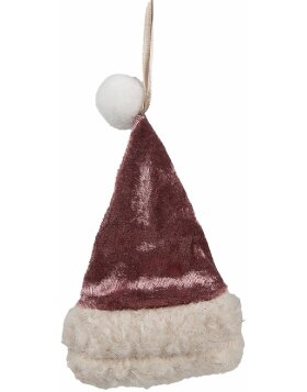 Clayre & Eef 65367 Pendentif décoratif Bonnet de Noël 8x1x13 cm rose