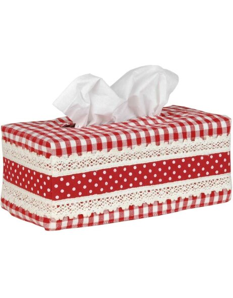 Cover for cosmetic tissue box dots red