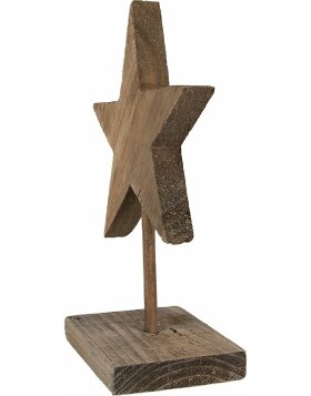 Clayre & Eef 6H2373 Décoration étoile en bois 15x8x21 cm brun