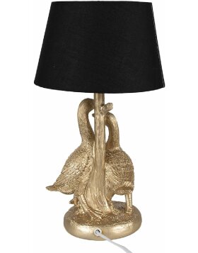 Clayre & Eef 6LMC0080 Lámpara de Sobremesa Gansos Color Oro Negro Ø 20x37 cm E27