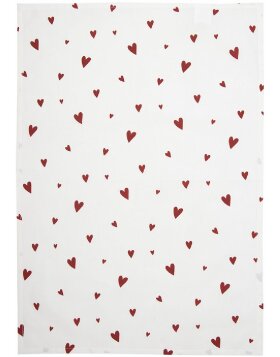 Clayre & Eef KT042.051 Tea Towel Heart Pattern White 47x70cm