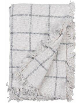 Clayre & Eef KT060.137 Cosy blanket check 125x150 White Grey