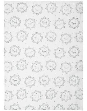 Clayre & Eef LGD42 Küchentuch Blütenmuster 50x70 Weiß Grau