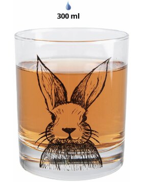 Clayre & Eef RAEGL0001 Glass Bunny Motif Transparent 300ml Ø 8x9cm