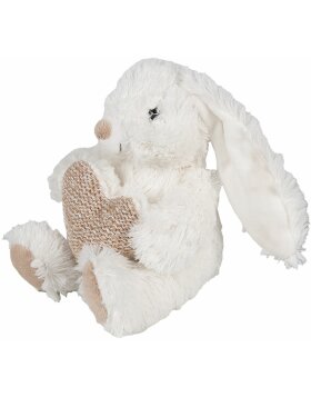 Clayre &amp; Eef TW0600 Plush Rabbit Beige Heart 11x14x14cm