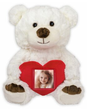ZEP Teddy with heart picture frame 3.5x4.5 cm white 16x13x23 cm