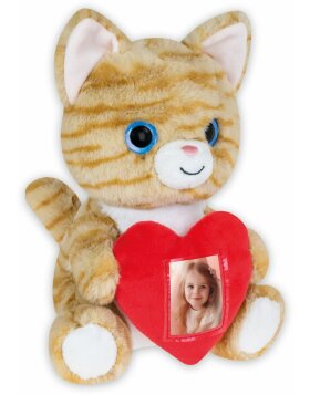 Pluszowy kot ZEP z ramką w kształcie serca 3,5x4,5 cm...