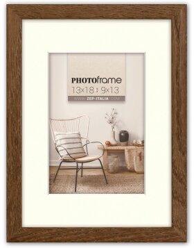 ZEP Wooden frame Malmo brown 30x40 cm with passe-partout...