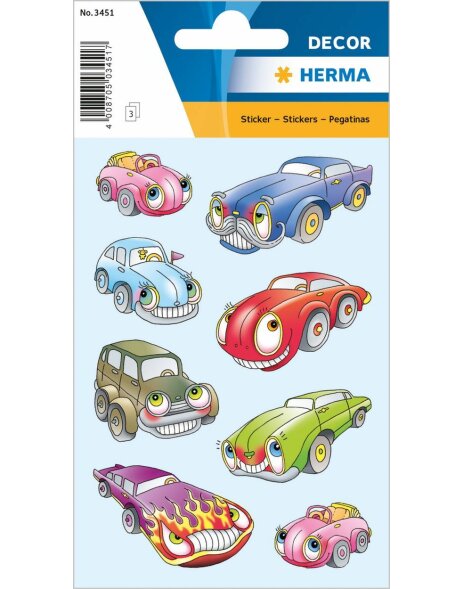 HERMA Sticker Schmucketiketten DECOR Autos I 3 Blatt