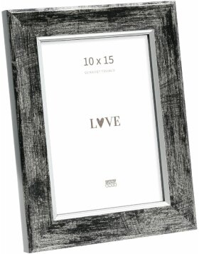 Deknudt S45YE2 Wooden frame black with silver edge 10x15 cm