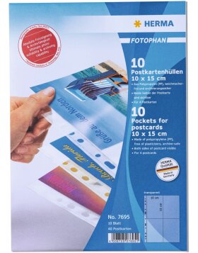Postkartenh&uuml;llen aus transparenter Folie 10x15 (WPK)...
