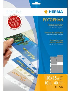 Fundas para tarjetas postales lámina transparente 10x15 (wpk) 10 uds.
