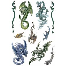 Tattoos Colour Art Dragons 1 sheet