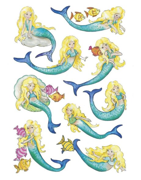 decorative labels DECOR Mermaids glitter 2 sheets