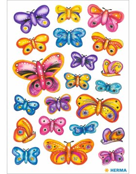 HERMA Schmucketiketten DECOR Design Schmetterlinge 3 Blatt