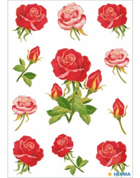 Étiquettes décoratives DECOR Roses 3 feuilles