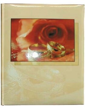 Schleizer Hochzeitsalbum Rosen und Ringe 30x36 cm 100 weiße Seiten