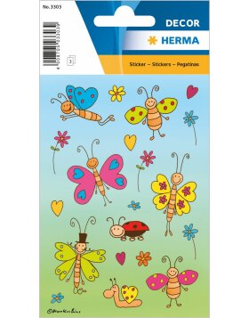 Decorative labels DECOR Lustige Schmetterlinge 3 sheets