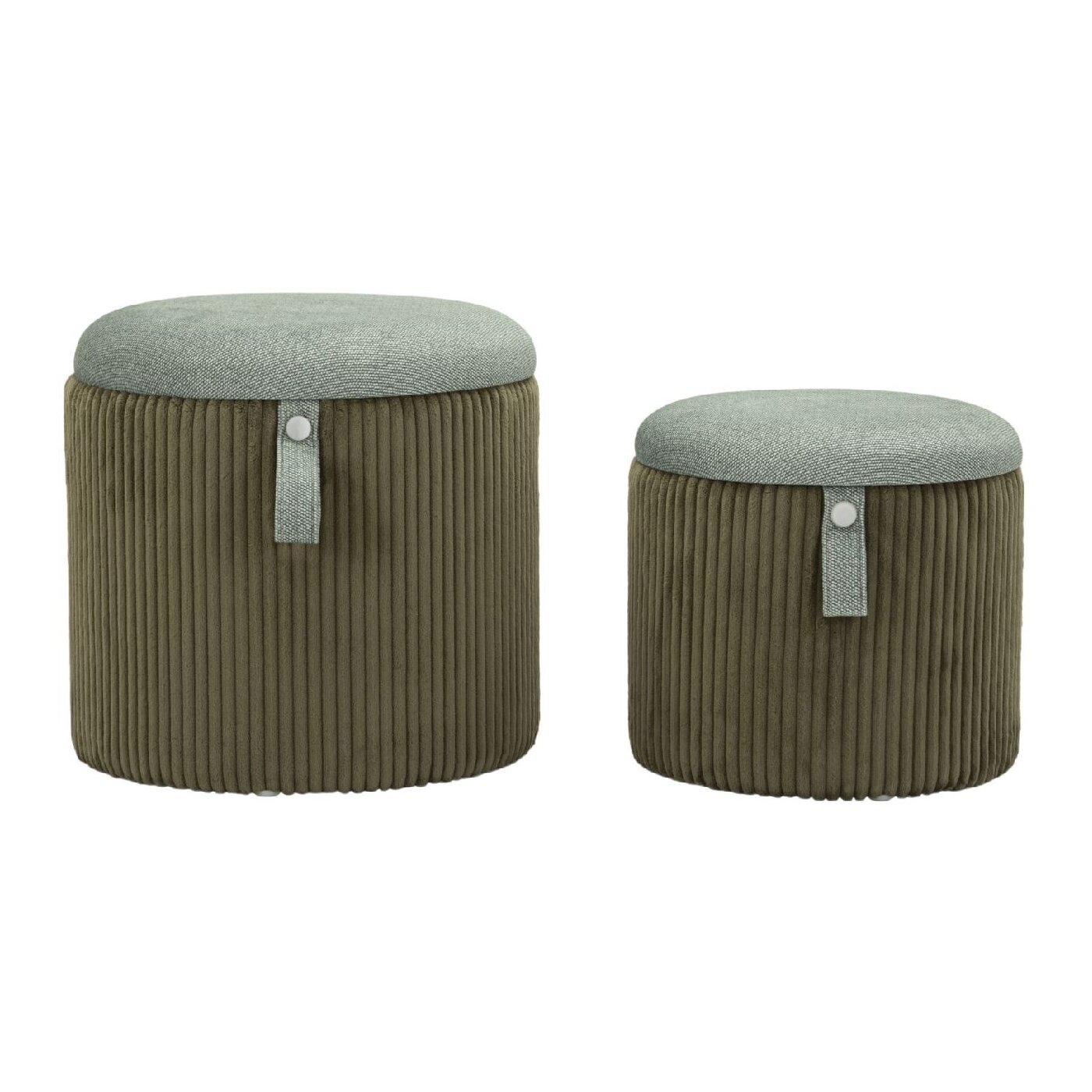 Pouf mit Stauraum im 2er-Set in Grün