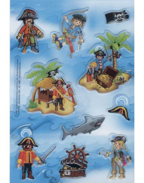 Etichetta decorativa licenza Playmobil pirata 1 foglio.