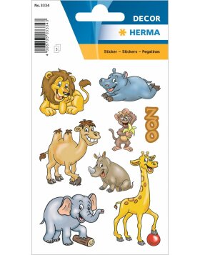 HERMA decorative labels DECOR Zootiere 3 sheets