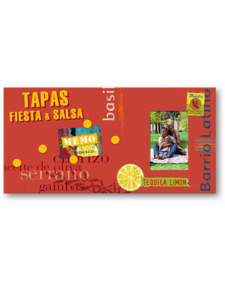 Tapas wooden picture frame with magnets for cooking recipes