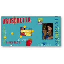 Bruschetta wooden picture frame with magnets for cooking recipes