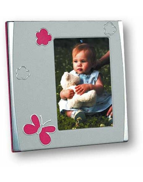Marco beb&eacute; plata retro rosa 7x10 cm