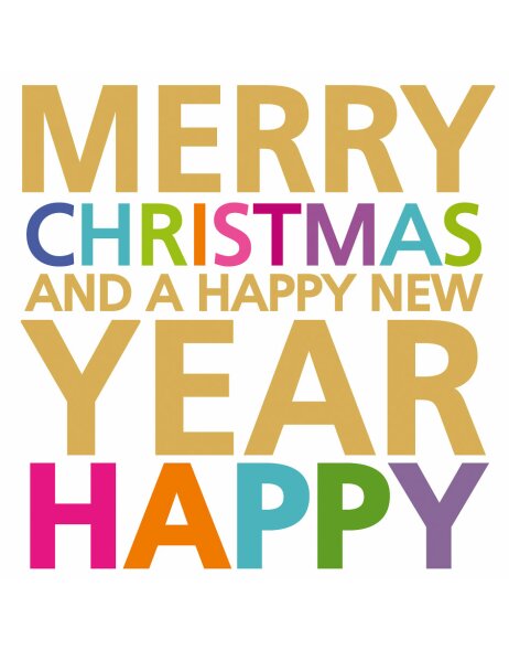 Minikarte Artebene Merry Christmas-Happy New Year
