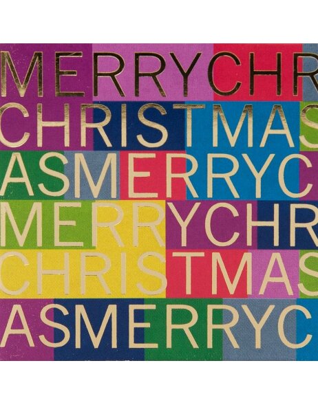 Minikarte Artebene Pr&auml;ge-Merry Christmas-multic.
