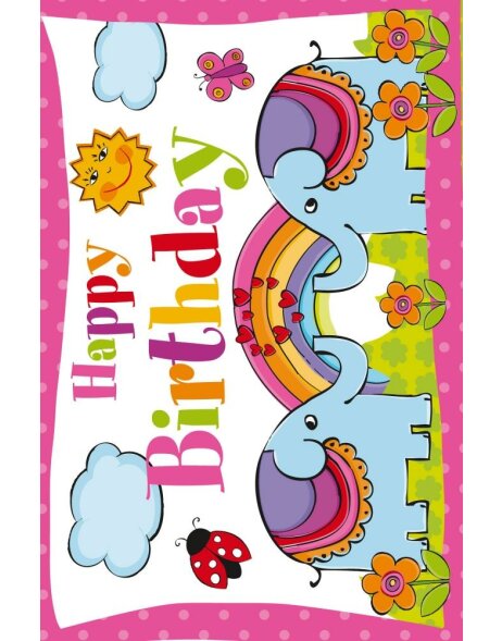Artebene Card Birthday-Elephants-Girls