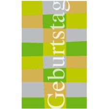 Birthday greetings card Cosmopolitans green