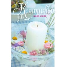 ARTEBENE card embossing - Communion - candle - flowers