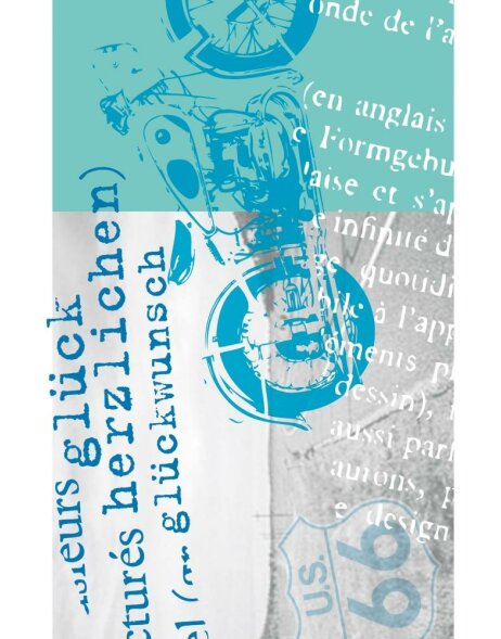 Artebene Karte Folie-Gl&uuml;ckwunsch-Retro-Motorrad