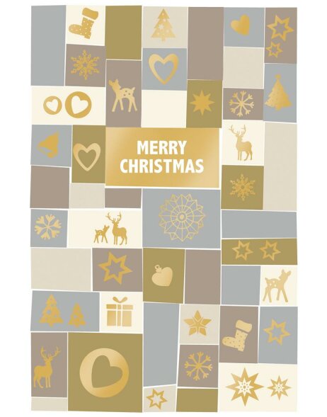 Artebene tarjeta en relieve-Navidad-cubo-oro
