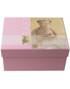 photo box BOBBI with teddy bear - pink