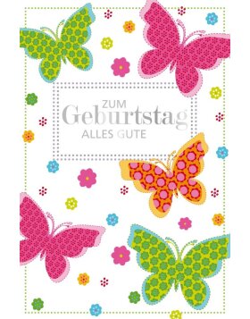 Artebene Karte Pr&auml;ge/Geburtstag/Schmetterlinge