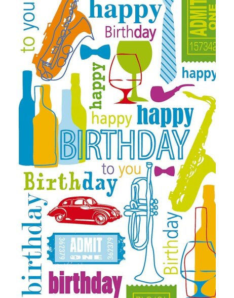 Artebene Karte Folie-Birthday-Typo-Icons