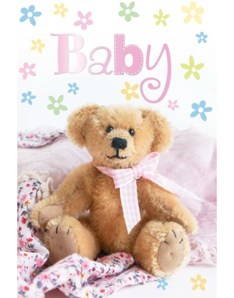 Artebene Card Embossing-Baby-Teddy-rose