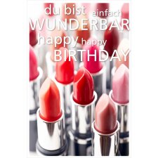 Artebene Karte Folie-Birthday-Lippenstifte
