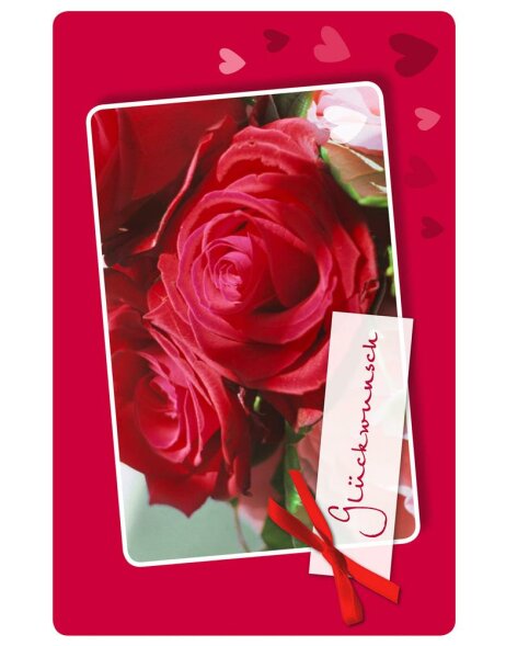 Artebene carte f&eacute;licitations-rose-pendentif