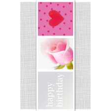 Artebene tarjeta en relieve-cumpleaños-corazón-rosa