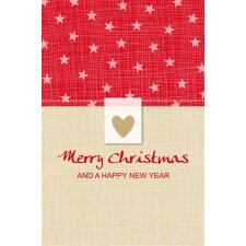 Artebene Kaart Emboss-Merry Christmas-Sticker-Hart
