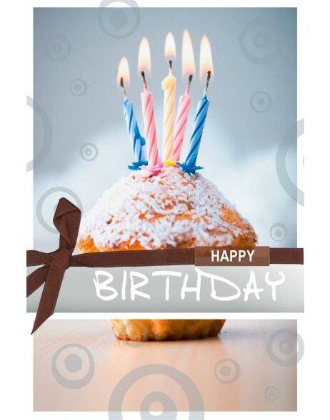Artebene Wytłaczanie kart-urodziny-muffinki-świeczki