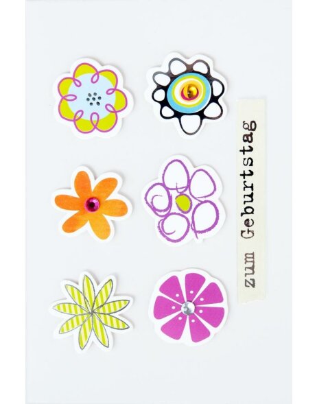 Artebene Karte Geburtstag-Sommerblumen-3D