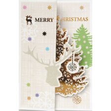 Artebene tarjeta en relieve-Navidad-pop-up-ciervo