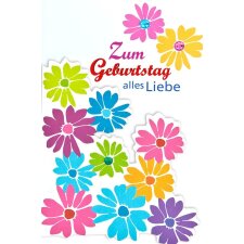 Karta Artebene Emboss-Birthday-Flowers