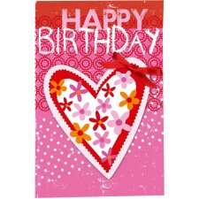 ARTEBENE Card Birthday - Heart - Glitter - loop