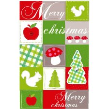 Artebene Card Embossing-Natale-Icone-rosso-verde-3D